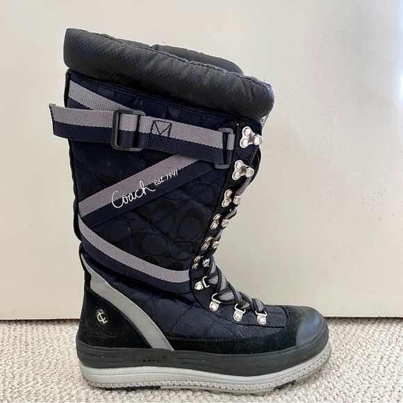 Coach Marian Black Snow Boots size 7 - Picture 6 of 13